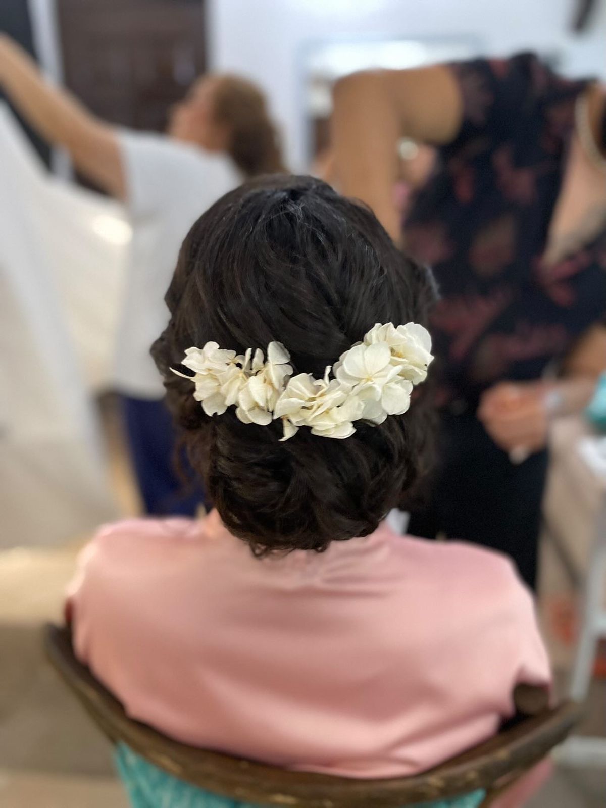 Preserved White Hydrangea Hairpins