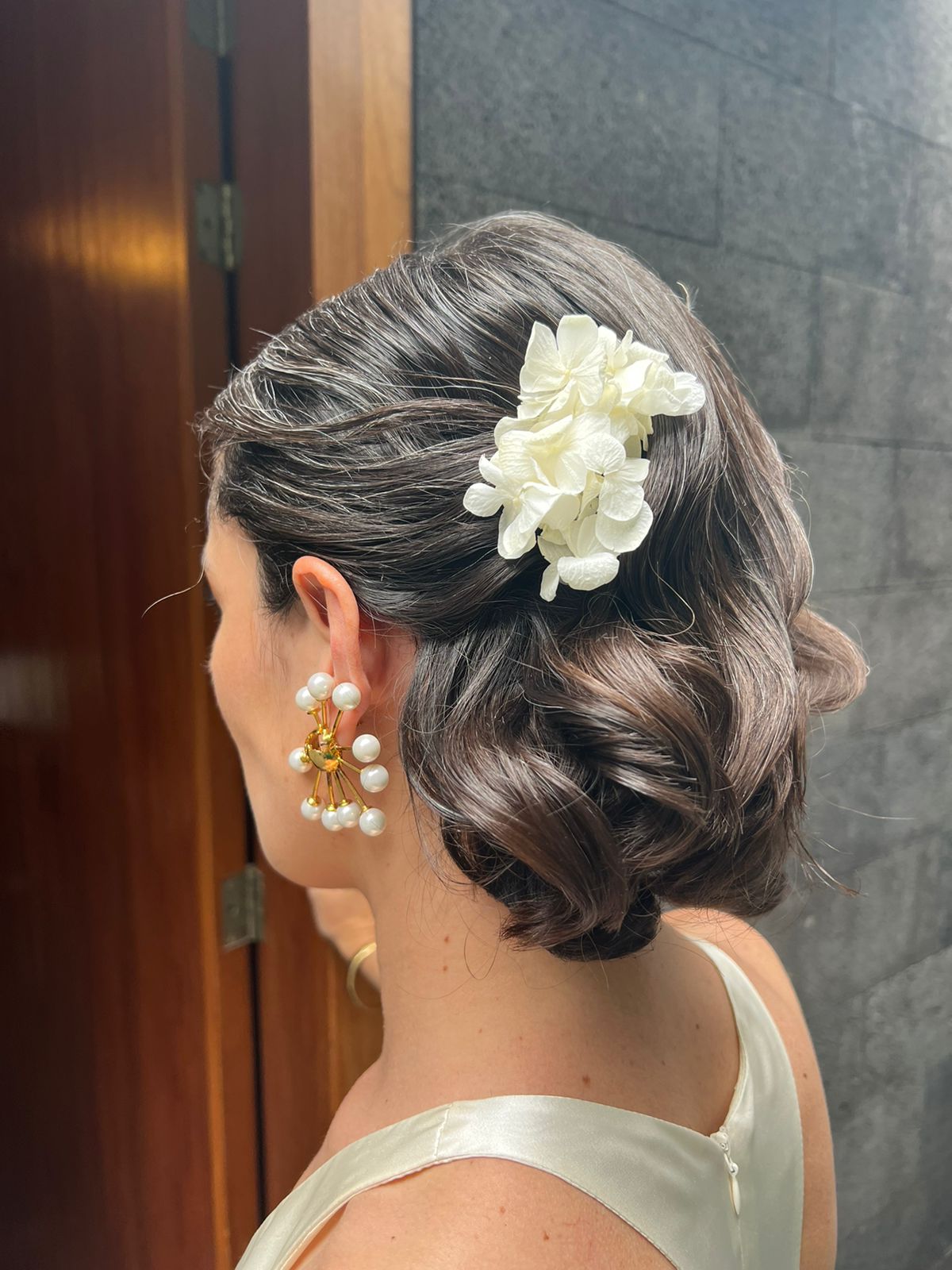 Preserved White Hydrangea Hairpins